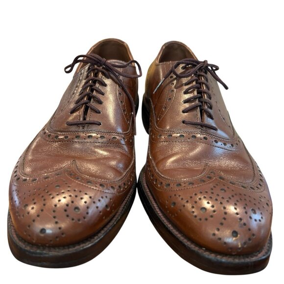 Allen Edmonds Boulevard Brown Leather Full Brogue Wingtip Oxford Shoes Mens 9 D main image 10